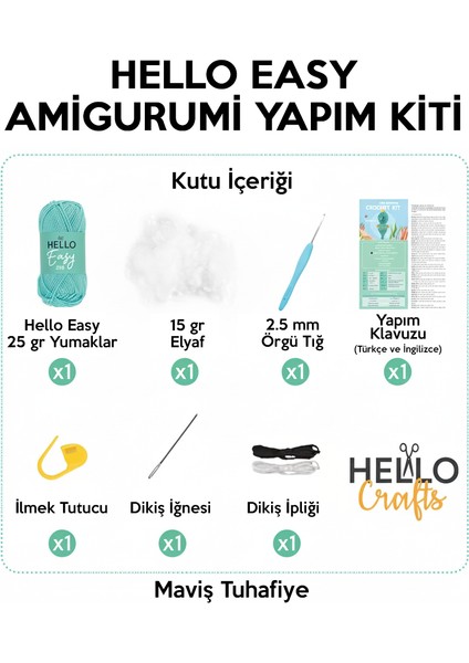 Minik Kurbağa Amigurumi Yapım Kiti Türkçe Klavuz ve Videolu Anlatım (Hoppy) modelleri