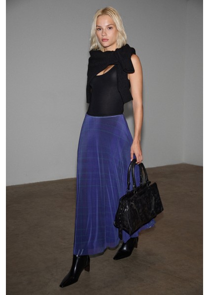 Been Kadın Esnek Yumuşak ve Baskılı Kumaşlı Astarlı Çok Renkli Etek