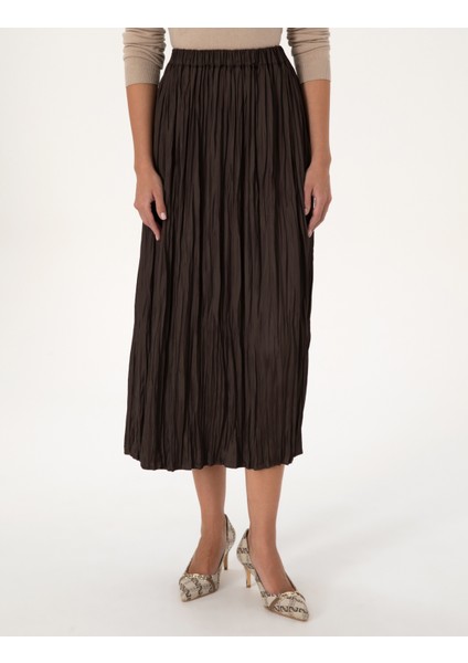 Kadın Kahverengi A Kesim Dokuma Etek 50315695-VR029 fiyatları