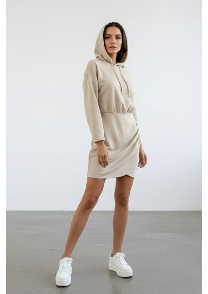 Kadın Büzgülü Mini Modal Kumaş Elbise fiyatları