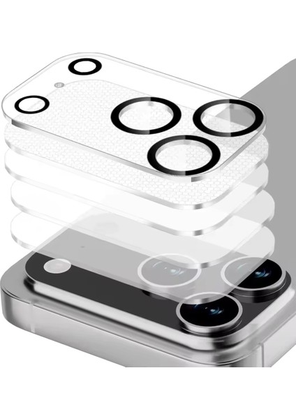 Buff iPhone 17 Pro Max Şeffaf Lens Koruyucu 2 Adet modelleri