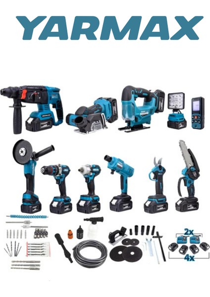 Onbirli Set Ş.hilti+Ş.spral+S.sıkma+Matkap+Ş.testere+Ş.makas+Ş.dekupaj+Lazer... modelleri