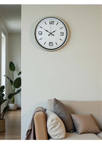 36 cm Dekoratif Krem Duvar Saati