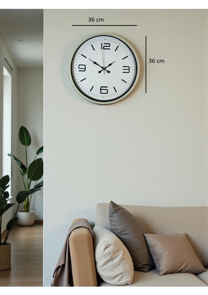 36 cm Dekoratif Krem Duvar Saati indirimleri