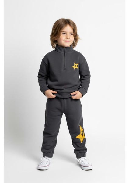 Fermuar Detaylı Şimşek Baskılı 2 Li Takım