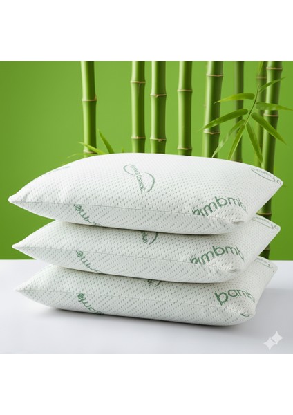 Bamboo Yastık 50X70 Visco Bambu Yastık 3 Adet Çift Kişilik Ortopedik Yastık 1200 gr