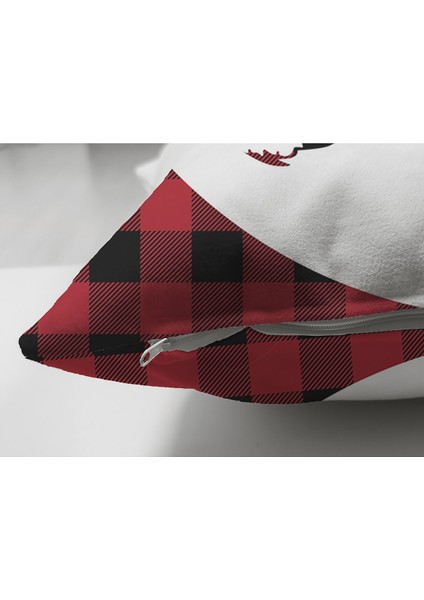 Renkli Ekose Noel Baba Geyikleri Modern Süet Yastık Kılıfı modelleri