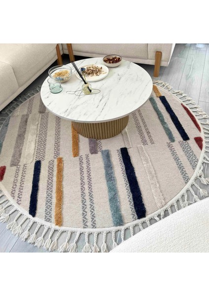 Palazzo 01 Multi Bukle Salon Halısı Hav Toz Vermez Mutfak Halısı Yumuşak Dokulu Çocuk Odası Halısı İskandinav Tarz Yuvarlak Halı Koridor Kesme Yolluk