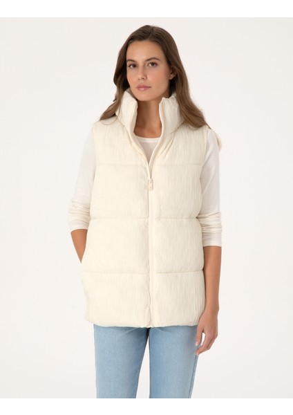 Kadın Ekru Regular Fit Yelek 50308957-VR019