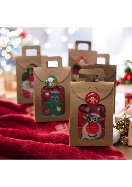 10 Adet Kutulu Renkli Yılbaşı ve Noel Çorap Seti, Hediye Seçenekleri