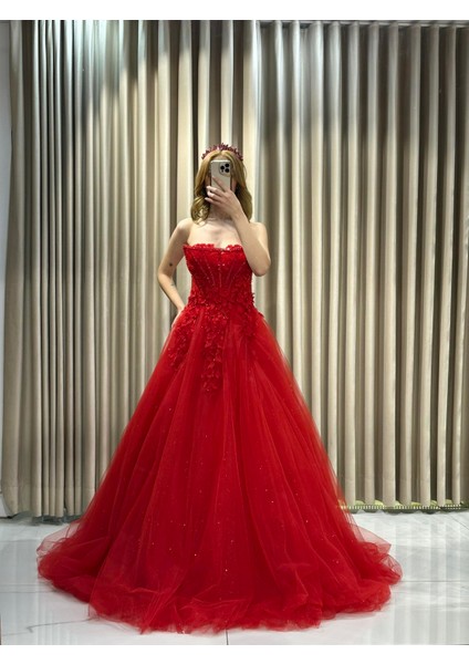 Kırmızı Üç Boyutlu Işlemeli Nişanlık 1000 fırsatları