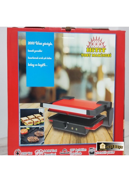 Evci Hitit Tost Makinesi Kırmızı 2000W. fiyatları