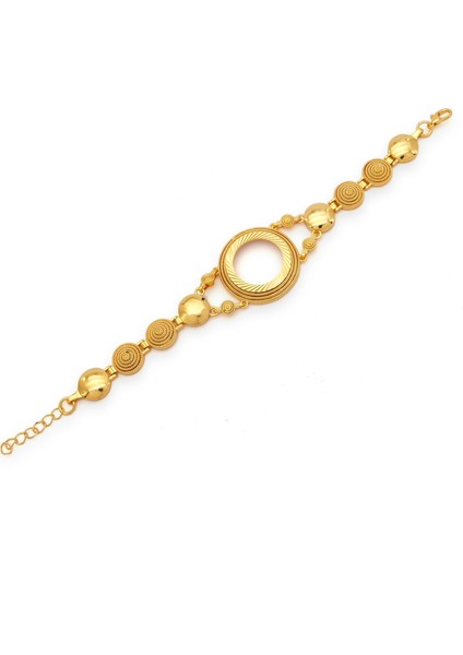 altın kaplama desenli yarım çerçeveli bileklik blk-1190
