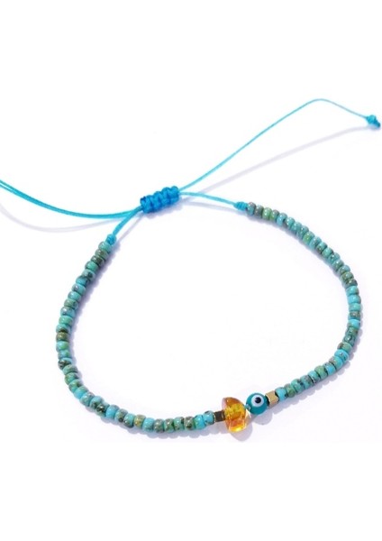 Hematit Doğaltaşlı Kehribar Nazar ve Miyuki Round Boncuklu Unisex Bileklik modelleri