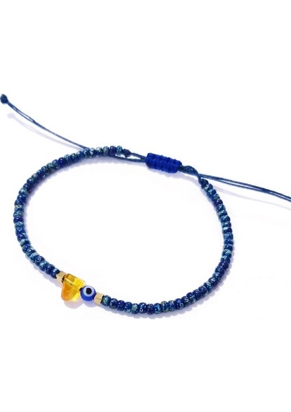 Hematit Doğaltaşlı Kehribar Nazar ve Miyuki Round Boncuklu Unisex Bileklik fiyatları