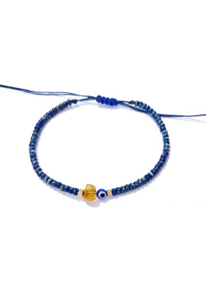 Hematit Doğaltaşlı Kehribar Nazar ve Miyuki Round Boncuklu Unisex Bileklik modelleri