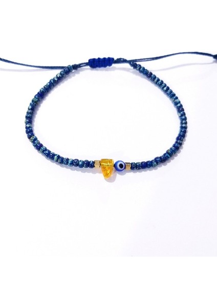 Hematit Doğaltaşlı Kehribar Nazar ve Miyuki Round Boncuklu Unisex Bileklik fırsatları