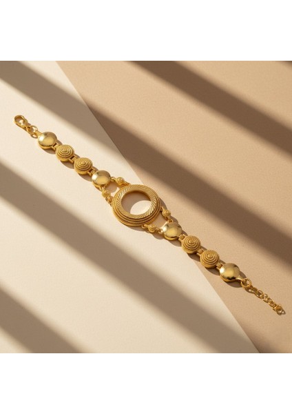 altın kaplama desenli yarım çerçeveli bileklik blk-1190 fırsatları