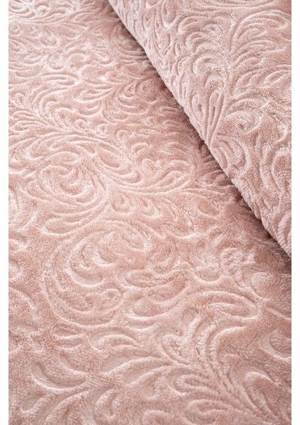 Kadife Dokulu Çift Kişilik Battaniye – Yumuşak & Kalın (3 Kg) Yatak Örtüsü - Jakarlı Pudra Battaniye fiyatları