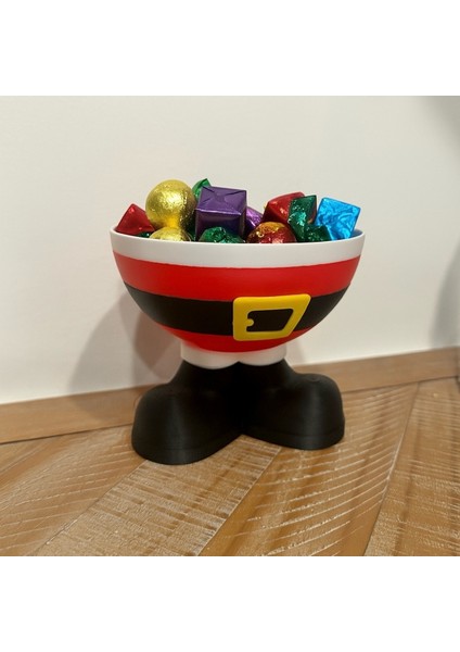 Yılbaşı Temalı Kırmızı Dekoratif Plastik Kase, Kurabiye ve Ikramlar Için Ideal Seçenek fiyatları