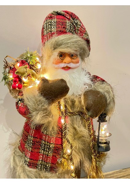 Yeşil Noel Baba Işıklı 45CM, Sabit Figür, Dekoratif Süsleme fiyatları