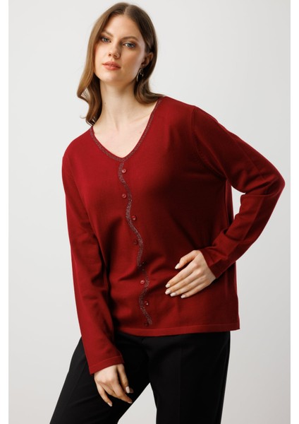 65396 Onteks Kazakönü Taşlı Düğmeli Uzun Kol fiyatları