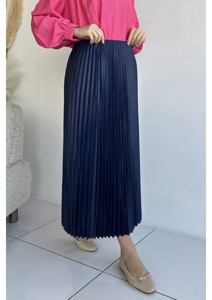 Bel Lastikli Pileli Tesettür Etek P-00019076