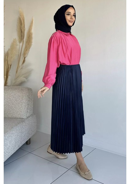 Bel Lastikli Pileli Tesettür Etek P-00019076 fiyatları