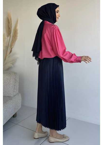 Bel Lastikli Pileli Tesettür Etek P-00019076 modelleri