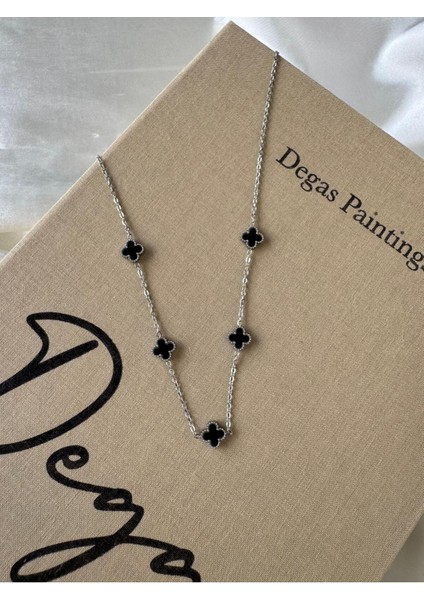 Çelik Mini Silver Black Cleef Kolye fiyatları