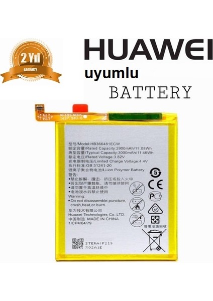 Huawei Honor Gt3 Uyumlu HB366481ECW 3000 Mah Batarya Pil Orijinal Uzun Ömürlü Yüksek Kapasite