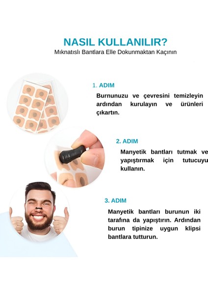 Horlama Engel Olan Manyetik, Mıknatıslı Burun Bandı - Premier Nasal Dilator modelleri