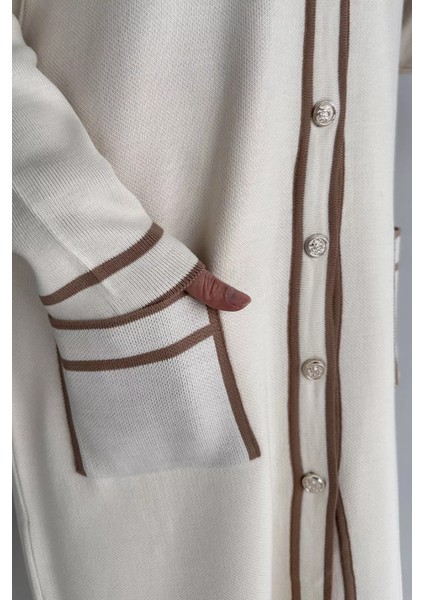 Ön Düğmeli Tesettür Triko Hırka Bel Lastikli Pantolon Ikili Takım P-00019052 indirimleri