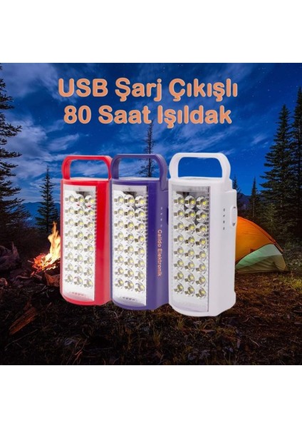 LED Işıldak 24 Ledli 80 Saat Yanan Işıldak Kamp Lambası