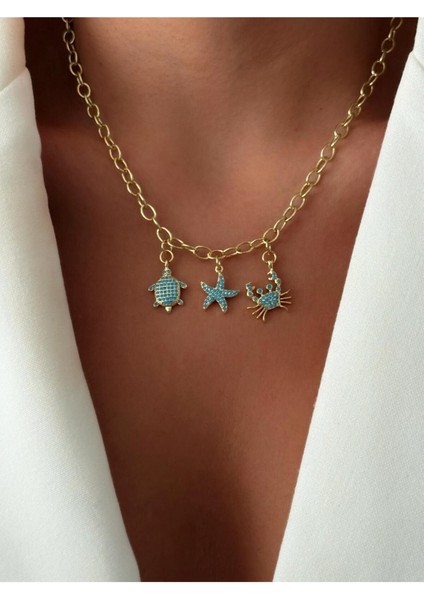 Yengeç Yıldız ve Kaplumbağa Figürlü Kolye fiyatları