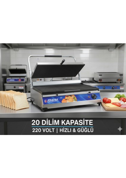 20 Dilim Döküm Tost Makinesi | 220V Grill Izgara