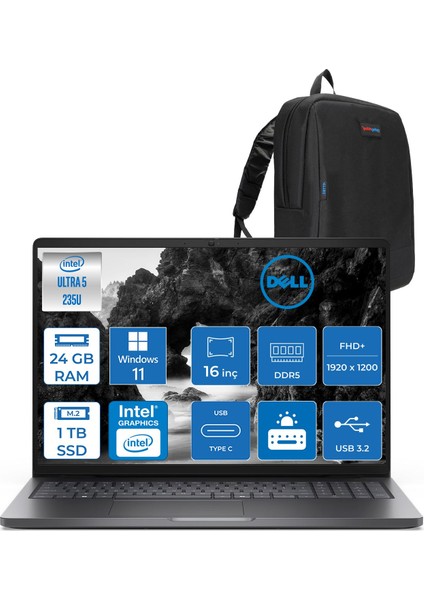 Pro 16 Intel Core Ultra 5 235U 4.9ghz 24GB Ddr5 1tb SSD Windows 11 Home Intel® Aı Boost 16 Inç IPS Fullhd+ (1920X1200) Taşınabilir Bilgisayar PC16250BTO105H08 + Zetta Çanta