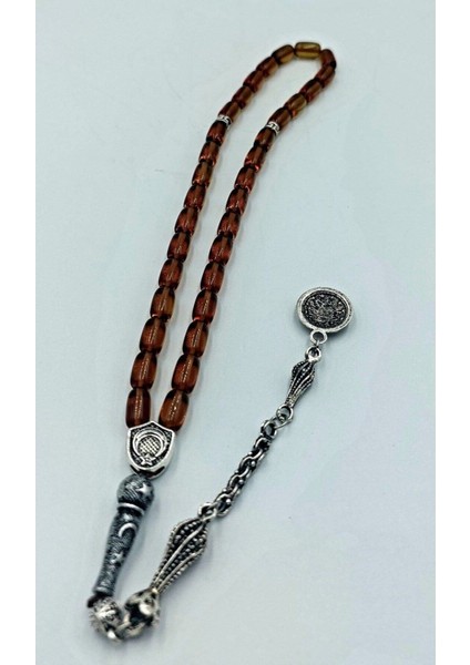 Şeffaf Sarı Kapsül Kesim Alpaka Püskül Kehribar Tespih (Ahşap Kutulu) modelleri