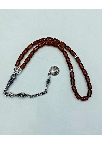 Şeffaf Sarı Kapsül Kesim Alpaka Püskül Kehribar Tespih (Ahşap Kutulu) fırsatları