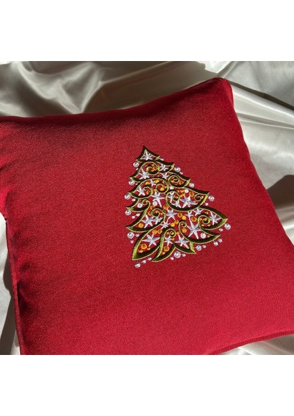 Yılbaşı Temalı Nakışlı Kırlent Kılıfı, Kırmızı, Sıcak ve Şık Dekorasyon Seçeneği fiyatları