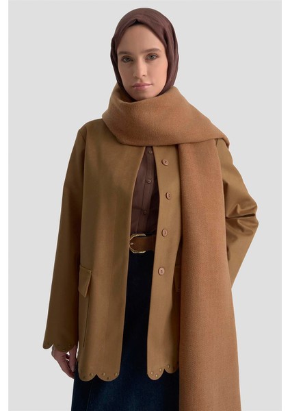 Etek Ucu Lazer Kesimli Ceket 25K5131 Camel