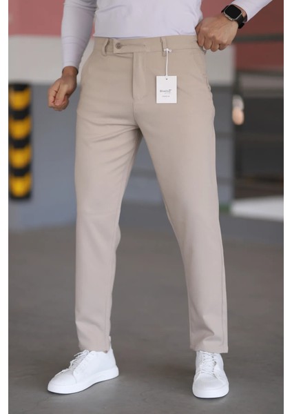 Erkek Kaliteli Likralı Italyan Kesim Her Ortama Uygun Şık ve Rahat Kısa Dilli Kumaş Pantolon