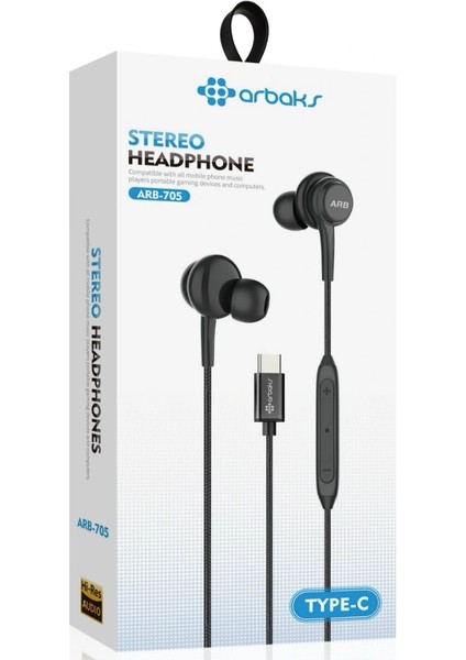 Type-C Akg 'tüm Telefonlara Uyumlu' Mikrofonlu Kulaklık Arbkas ARB-705