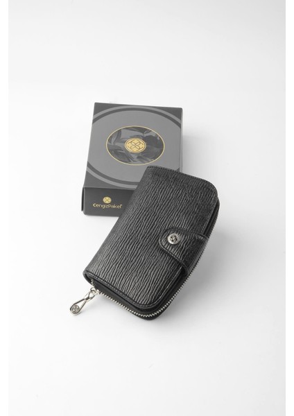 Desenli Orta Boy Kadın Cüzdan - 65306A - Siyah fırsatları