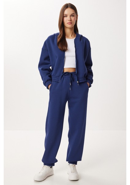 Fermuarlı Şardonlu Örme Alt-Üst Takım LDM0017 Lacivert fiyatları