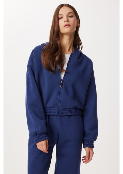 Fermuarlı Şardonlu Örme Alt-Üst Takım LDM0017 Lacivert modelleri