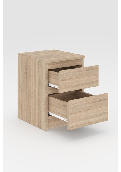 Derinkuyu 2 Çekmeceli Komodin Yatak Odası Bebek Odası Meşe