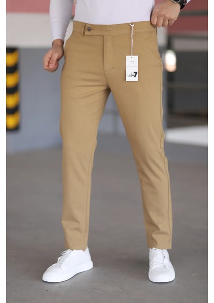 Erkek Kaliteli Likralı Italyan Kesim Her Ortama Uygun Şık ve Rahat Kısa Dilli Kumaş Pantolon