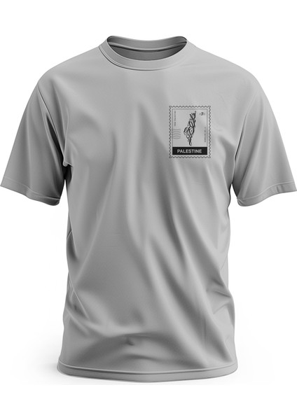 Tişört, Kısa Kollu Yan Küçük Filistin Posta Yazılı Dijital Baskılı Pamuk Rahat T-Shirt