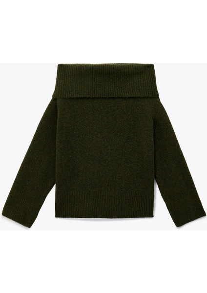 Uzun Kollu Omzu Açık Triko Kazak fiyatları